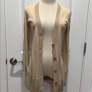 Lilly Pulitzer long gold cardigan!! Size small